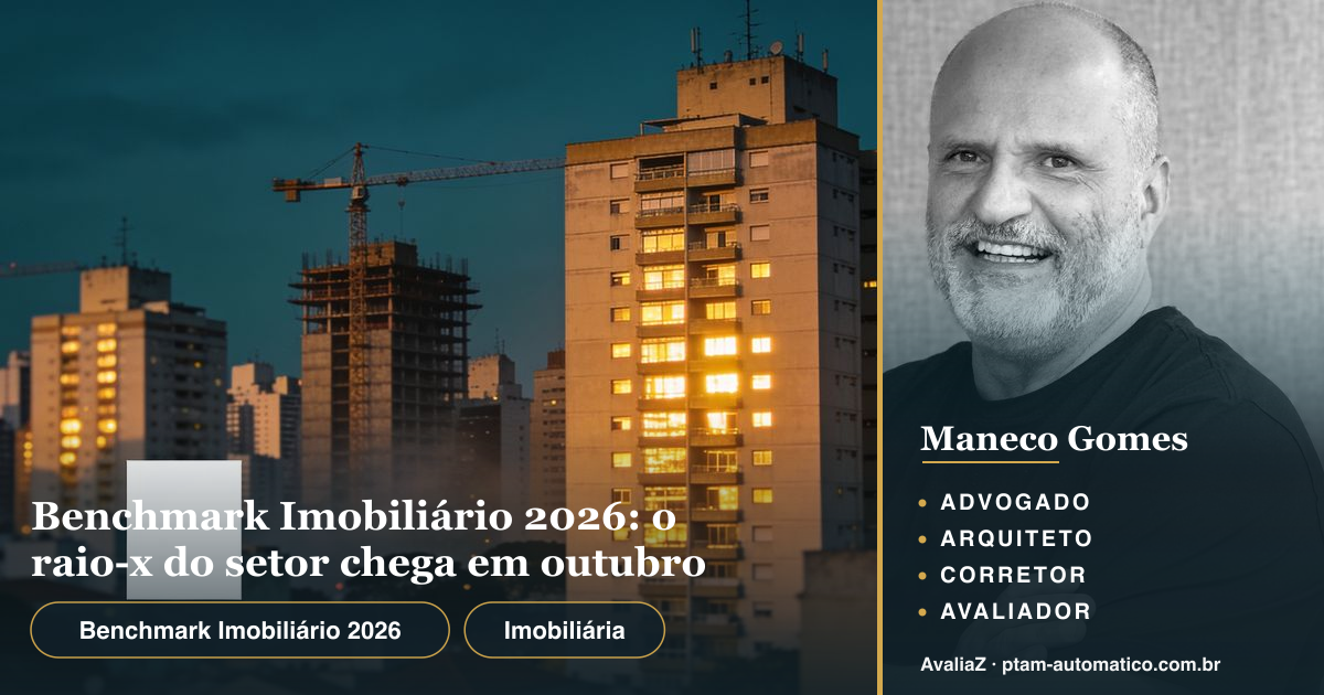 Benchmark Imobiliário 2026: o raio-x do setor chega em outubro — análise de Maneco Gomes (advogado, arquiteto, corretor e avaliador CNAI)