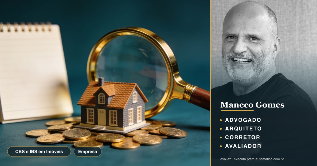 CBS e IBS em Imóveis: O Que Muda na Tributação — análise de Maneco Gomes (advogado, arquiteto, corretor e avaliador CNAI)