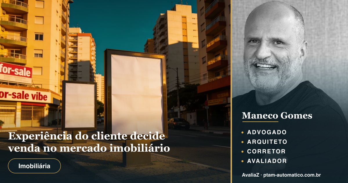 Experiência do cliente decide venda no mercado imobiliário — análise de Maneco Gomes (advogado, arquiteto, corretor e avaliador CNAI)