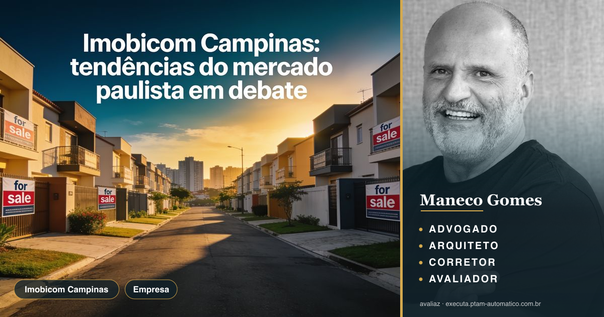 Imobicom Campinas: tendências do mercado paulista em debate — análise de Maneco Gomes (advogado, arquiteto, corretor e avaliador CNAI)