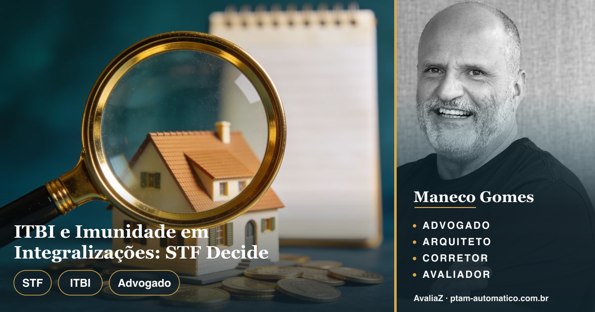 ITBI e Imunidade em Integralizações: STF Decide — análise de Maneco Gomes (advogado, arquiteto, corretor e avaliador CNAI)