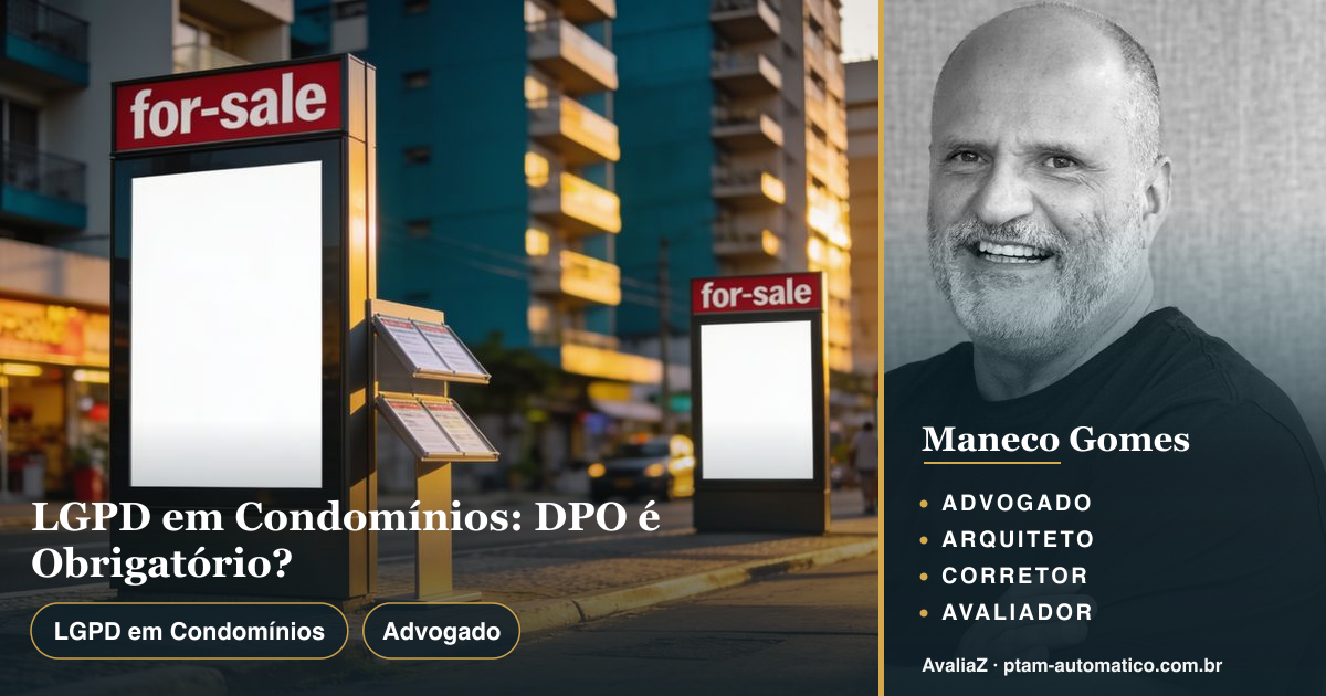 LGPD em Condomínios: DPO é Obrigatório? — análise de Maneco Gomes (advogado, arquiteto, corretor e avaliador CNAI)