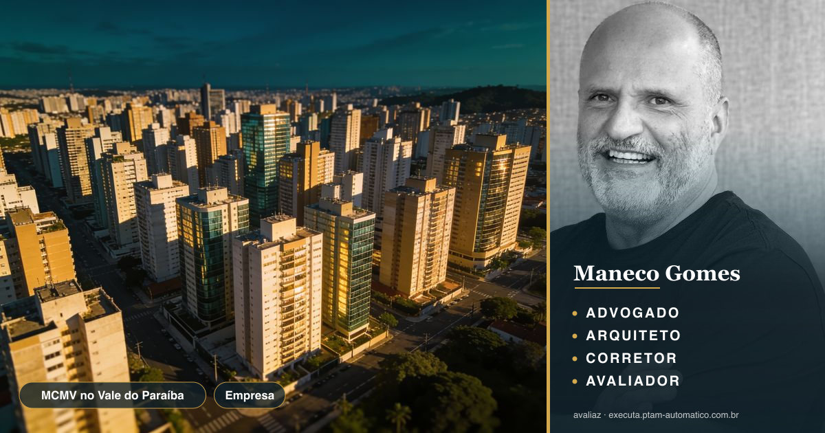 MCMV no Vale do Paraíba: vendas disparam no 1T — análise de Maneco Gomes (advogado, arquiteto, corretor e avaliador CNAI)