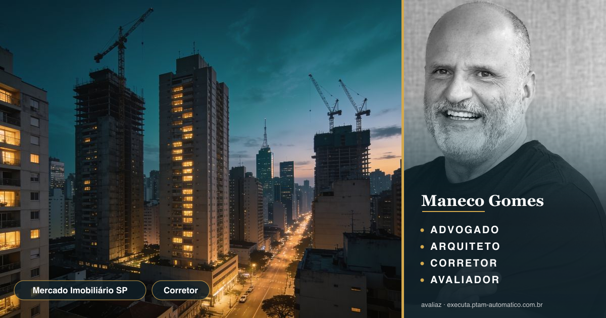 Mercado Imobiliário SP: O Que Junho 2026 Revelou — análise de Maneco Gomes (advogado, arquiteto, corretor e avaliador CNAI)