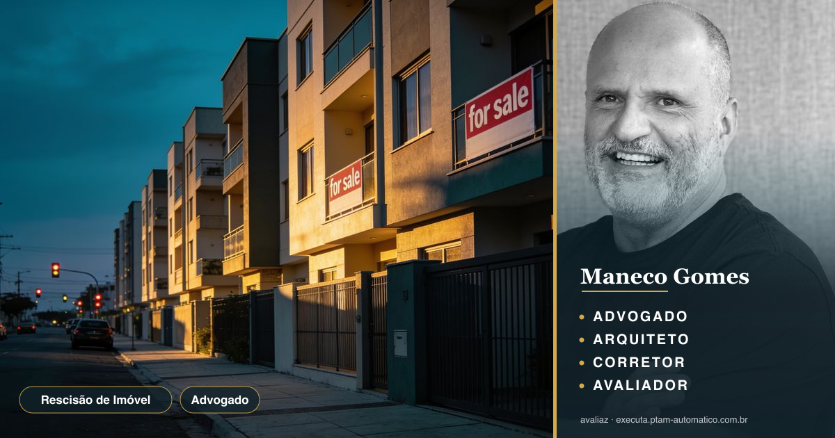 Rescisão de Imóvel: Valor da Causa = Parcelas Pagas — análise de Maneco Gomes (advogado, arquiteto, corretor e avaliador CNAI)