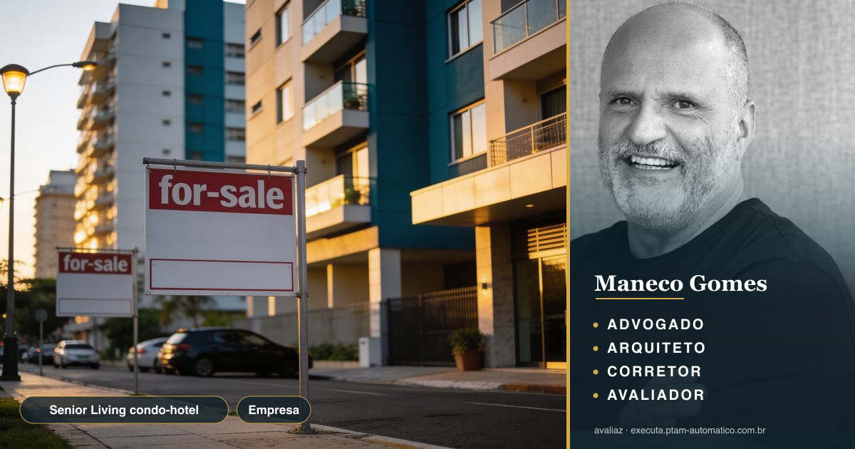 Senior Living condo-hotel: TIR de 8% a.a. no laudo — análise de Maneco Gomes (advogado, arquiteto, corretor e avaliador CNAI)