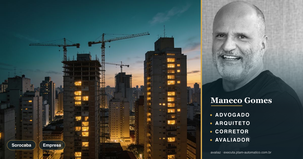 Sorocaba: agenda técnica une Secovi, SindusCon e AEAS — análise de Maneco Gomes (advogado, arquiteto, corretor e avaliador CNAI)