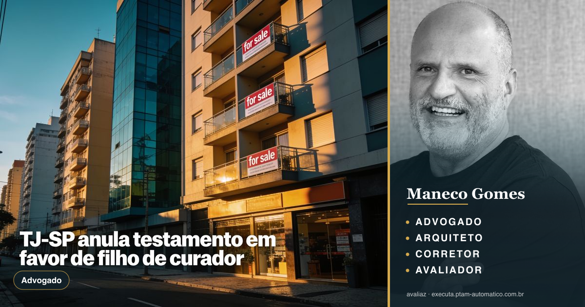 TJ-SP anula testamento em favor de filho de curador — análise de Maneco Gomes (advogado, arquiteto, corretor e avaliador CNAI)